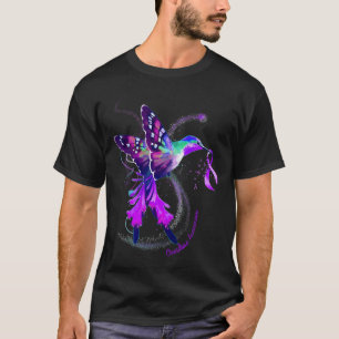 Hummingbird Halten Sie Lila Multifunktionsleisten- T-Shirt