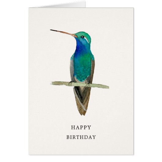 Hummingbird Happy Birthday Card (Vorne)
