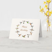 Hummingbird Happy Birthday Card Karte (Gelbe Blume)