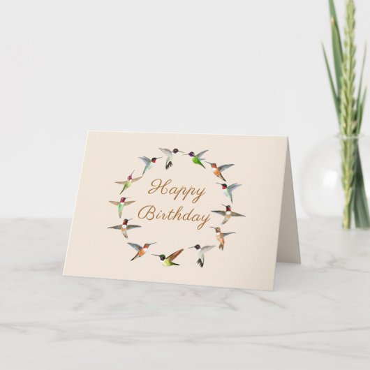 Hummingbird Happy Birthday Card Karte (Vorderseite)