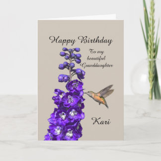 Hummingbird Happy Birthday Granddaughter Kari Karte