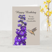 Hummingbird Happy Birthday Großmutter Karte (Gelbe Blume)