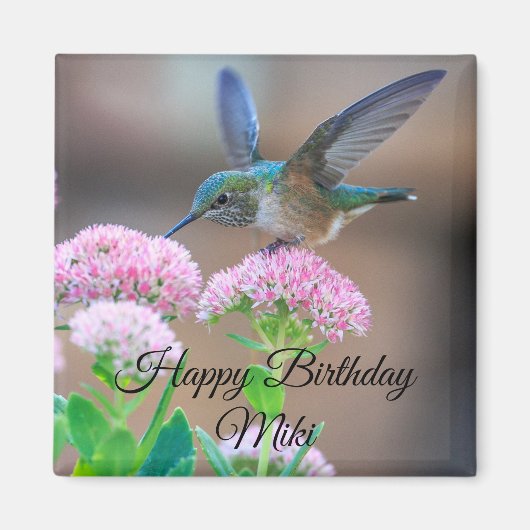 Hummingbird Happy Birthday Magnet (Vorne)