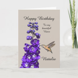 Hummingbird Happy Birthday Niece, Natalie Karte