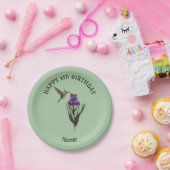 Hummingbird Happy Birthday Personalisiert Pappteller (Party)
