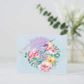 Hummingbird Happy Birthday Postkarte (Stehend Vorderseite)