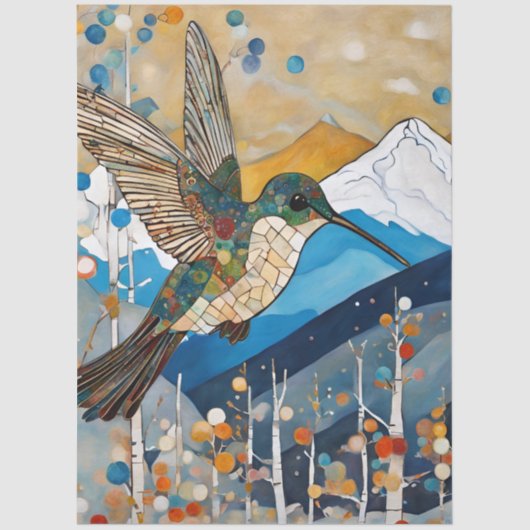 Hummingbird Happy Decoupage Seidenpapier (Vorderseite)