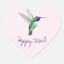 Hummingbird Happy Mail Herz-Aufkleber