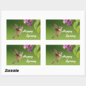 Hummingbird Happy Spring Rechteckiger Aufkleber (Blatt)