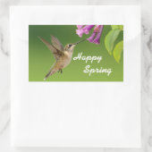 Hummingbird Happy Spring Rechteckiger Aufkleber (Tasche)