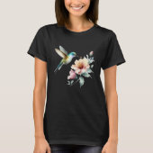 Hummingbird Harmonie mit Eleganter Hibiskus T-Shirt (Vorderseite)