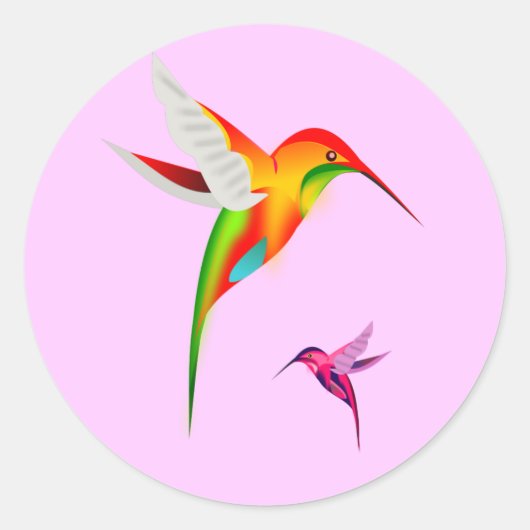 Hummingbird Haven Round Stickers (Vorderseite)