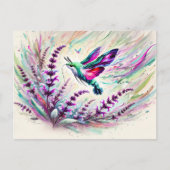 Hummingbird Hawk-Moth mit Schnitte in Ölgemälden Postkarte (Vorderseite)