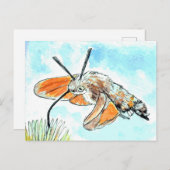Hummingbird Hawk Moth Painting Postkarte (Vorne/Hinten)