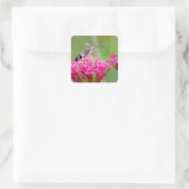 Hummingbird Hawk-Moth-Schmetterling im Flug Quadratischer Aufkleber (Tasche)