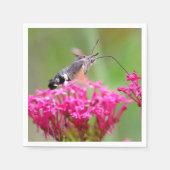 Hummingbird Hawk-Moth-Schmetterling im Flug Serviette (Vorderseite)