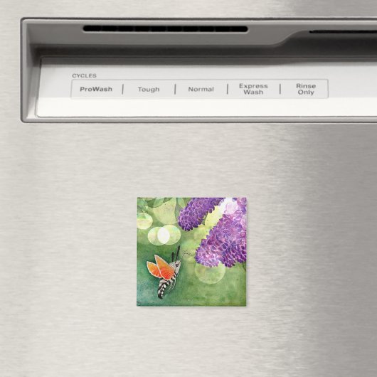 Hummingbird Hawk Moth und Lilacs Magnet (In Situ (Geschirrspüler))