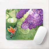 Hummingbird Hawk Moth und Lilacs Mousepad (Mit Mouse)