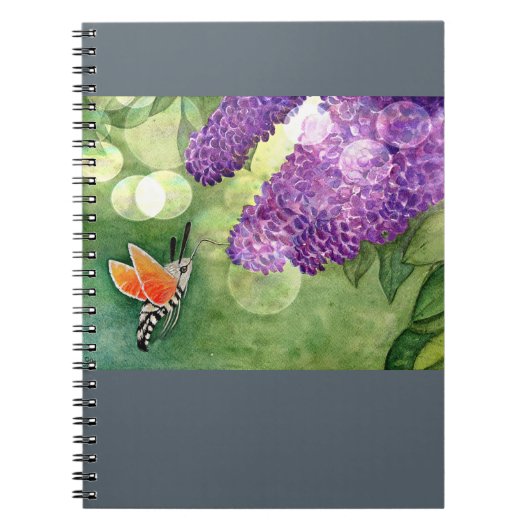 Hummingbird Hawk Moth und Lilacs Notizblock (Vorderseite)