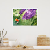 Hummingbird Hawk Moth und Lilacs Poster (Küche)