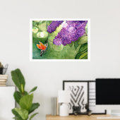 Hummingbird Hawk Moth und Lilacs Poster (Heimbüro)