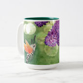 Hummingbird Hawk Moth und Lilacs Zweifarbige Tasse (Vorderseite Links)