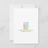 Hummingbird, Heart and Rainbows Dankeschön Karte (Rückseite)