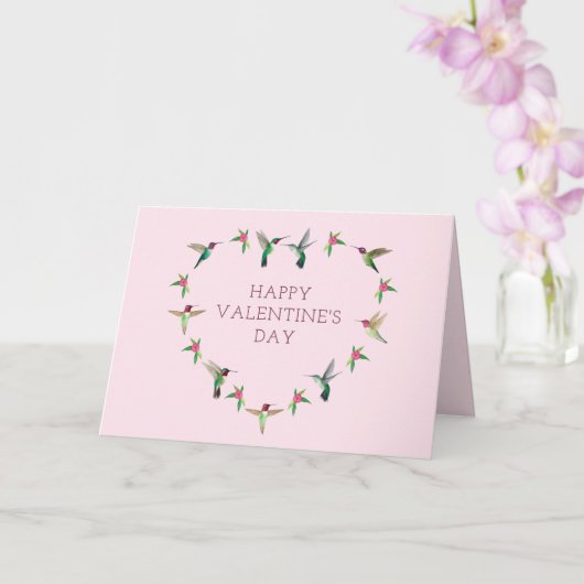 Hummingbird Heart Valentine's Day Card Karte (Orchidee)
