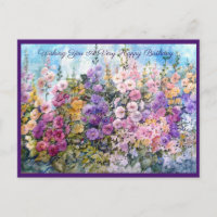 Hummingbird Heaven Hollyhock Postcard Gruß