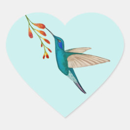 Hummingbird Heftsticker Herz-Aufkleber