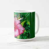 Hummingbird Hibiskus Aquarellbilder Kaffeetasse (VorderseiteRechts)