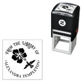 Hummingbird Hibiskus B Round Library Name Permastempel (Beispiel)