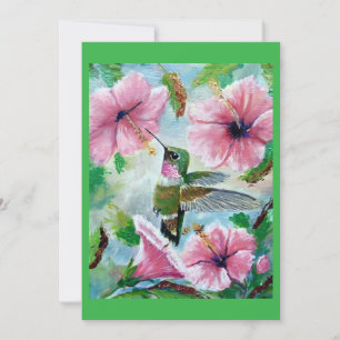 Hummingbird & Hibiskus Blank Grußkarte Einladung