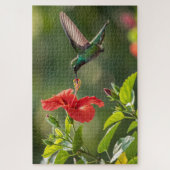 Hummingbird Hibiskus Puzzle - Vibrannte Tropic Art (Vertikal)