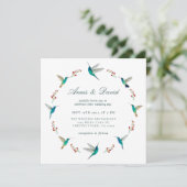 Hummingbird Hochzeitseinladung Ankündigung (Stehend Vorderseite)