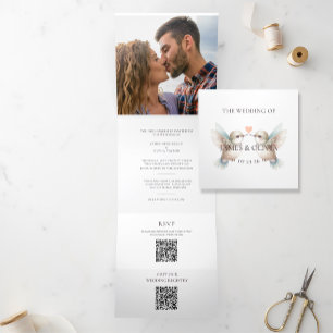 Hummingbird-Hochzeitseinladung im dreiteiligen For Dreifach Gefaltete Einladung