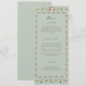 Hummingbird-Hochzeitsmenü Menükarte (Vorne/Hinten)