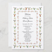 Hummingbird Hochzeitsprogramm (Vorderseite)
