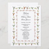 Hummingbird Hochzeitsprogramm (Vorne/Hinten)