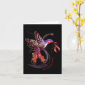 Hummingbird Hold Burgundy Ribbon Brain Aneurysm Aw Karte (Gelbe Blume)