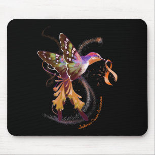 Hummingbird Hold Orange Ribbon Leukämie Bewusstsei Mousepad