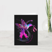 Hummingbird Hold Pink Ribbon Brustkrebs Awarene Karte (Vorderseite)