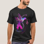 Hummingbird Hold Pink Ribbon Brustkrebs Awarene T-Shirt (Vorderseite)