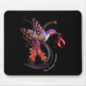 Hummingbird Holding Burgundy Ribbon Brain Aneurysm Mousepad (Vorne)