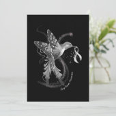 Hummingbird Holding White Ribbon Lung Cancer Aware Save The Date (Stehend Vorderseite)