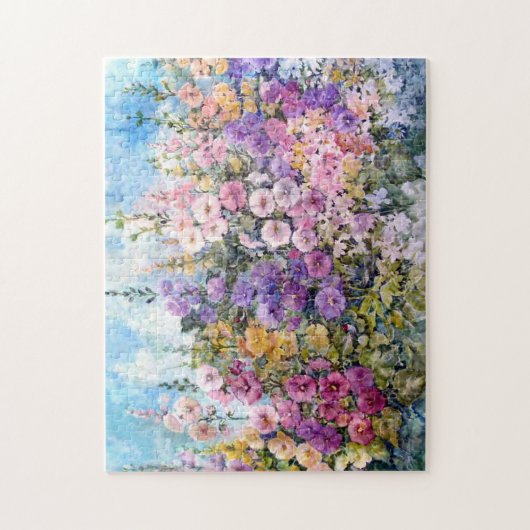 Hummingbird Hollyhock Heaven Puzzle (Vertikal)