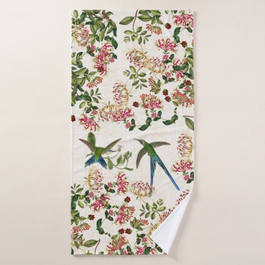 Hummingbird Honeysucksuckle Blume Badetuch Set (Badehandtuch)