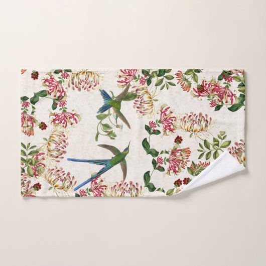 Hummingbird Honeysucksuckle Blume Badetuch Set (Handtuch)