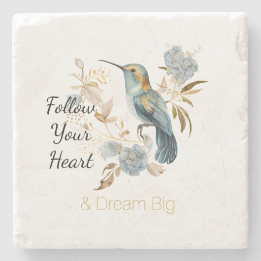 Hummingbird Hortensien Blumen Hochzeit Steinuntersetzer (Vorderseite)