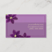 Hummingbird Hübsch Lila Clematis Boutique Visitenkarte (Rückseite)